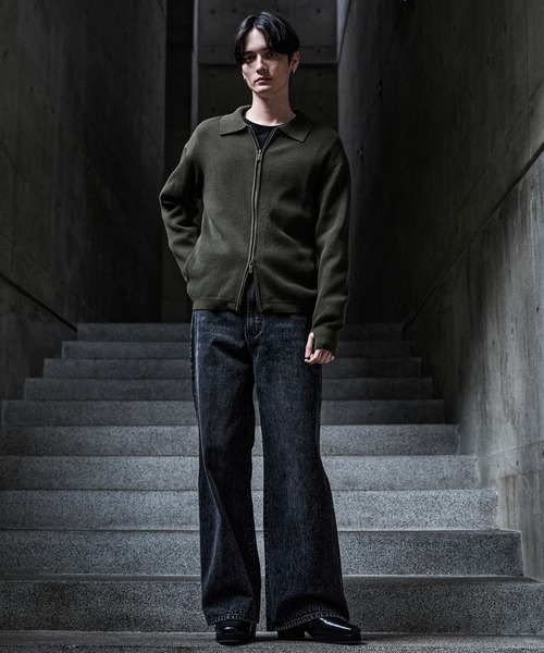 CLEL】Minimal Collar Drivers Knit Shirt/ ミニマルカラードライバー