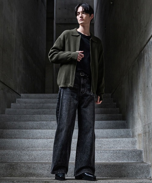 CLEL】Minimal Collar Drivers Knit Shirt/ ミニマルカラードライバー