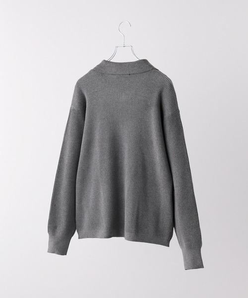 CLEL】Minimal Collar Drivers Knit Shirt/ ミニマルカラードライバー