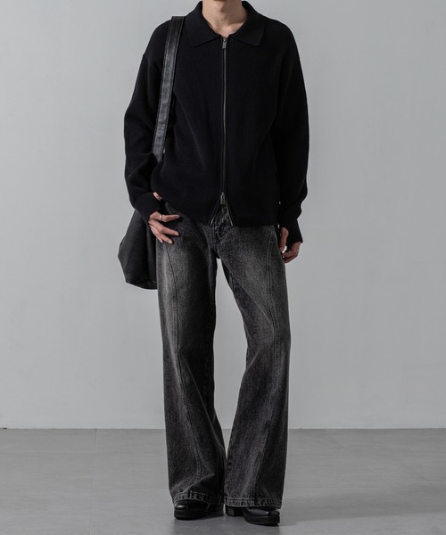 CLEL】Minimal Collar Drivers Knit Shirt/ ミニマルカラードライバー