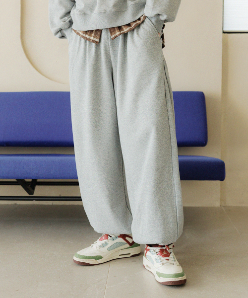 NUBINDA（ヌビンダ）の「ユニセックスジョガースウェットパンツ[メランジ]（スウェットパンツ・メンズ・グレー・MEDIUM/LARGE）」の2枚目の写真