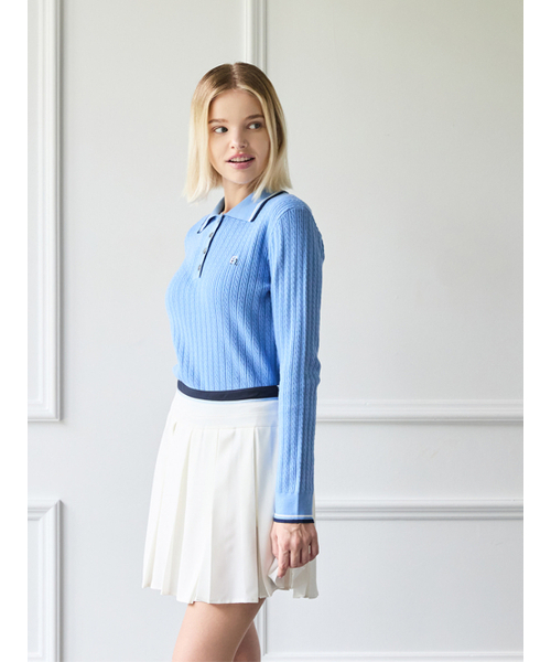 NITINA(ニティナ)の「スリムケーブルカラーニットS/B(ニット/セーター・レディース・スカイブルー・SMALL/MEDIUM)」の2枚目の写真