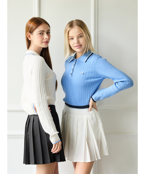 NITINA(ニティナ)の「スリムケーブルカラーニットS/B(ニット/セーター・レディース・スカイブルー・SMALL/MEDIUM)」の5枚目の写真