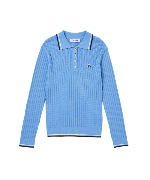 NITINA(ニティナ)の「スリムケーブルカラーニットS/B(ニット/セーター・レディース・スカイブルー・SMALL/MEDIUM)」の7枚目の写真