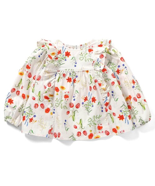 Boribon（ボリボン）の「ガーデンフラワーフリルブラウス（シャツ/ブラウス・キッズ・サックスブルー/オフホワイト・120/110/100/90/80）」の10枚目の写真