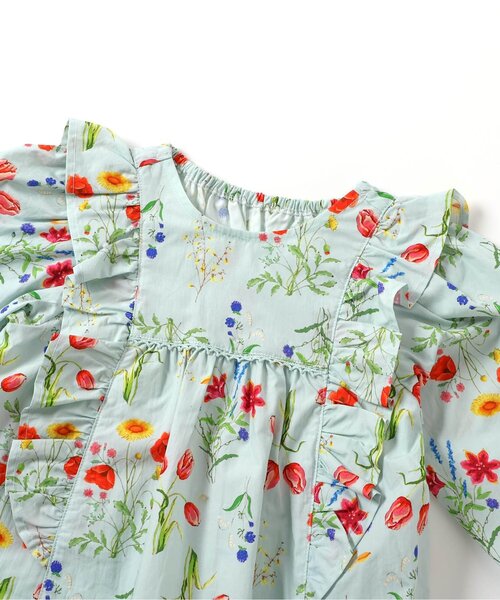 Boribon（ボリボン）の「ガーデンフラワーフリルブラウス（シャツ/ブラウス・キッズ・サックスブルー/オフホワイト・120/110/100/90/80）」の14枚目の写真