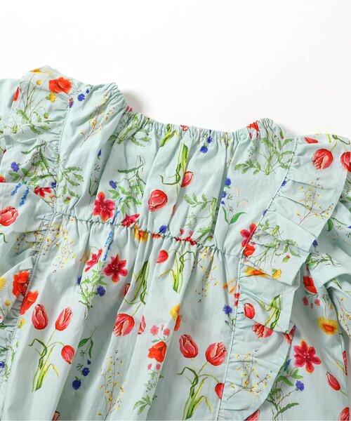 Boribon（ボリボン）の「ガーデンフラワーフリルブラウス（シャツ/ブラウス・キッズ・サックスブルー/オフホワイト・120/110/100/90/80）」の15枚目の写真