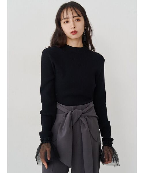 セール】チュールカフスリブニット（ニット/セーター）｜MURUA