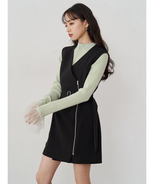 MURUA（ムルーア）の「チュールカフスリブニット（ニット/セーター・レディース・ホワイト/ミント/ブルー/ブラック・FREE）」の13枚目の写真