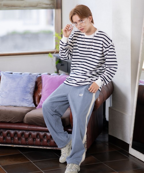 En serio TOKYO(エンソリオトーキョー)の「SIDE23-183 ボーダー長袖Tシャツ(Tシャツ/カットソー・メンズ・ホワイト×ネイビー・SMALL/LARGE)」の7枚目の写真