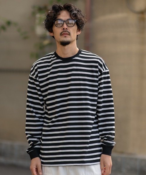 En serio TOKYO(エンソリオトーキョー)の「SIDE23-183 ボーダー長袖Tシャツ(Tシャツ/カットソー・メンズ・ホワイト×ネイビー・SMALL/LARGE)」の18枚目の写真