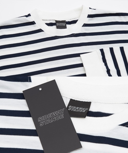 En serio TOKYO(エンソリオトーキョー)の「SIDE23-183 ボーダー長袖Tシャツ(Tシャツ/カットソー・メンズ・ホワイト×ネイビー・SMALL/LARGE)」の22枚目の写真