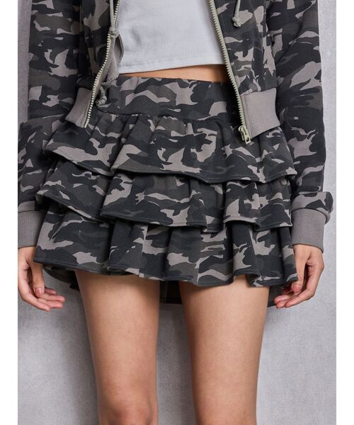 GYDA（ジェイダ）の「Sweat tiered スカートライクショートパンツ（スカート・レディース・その他1・FREE）」の2枚目の写真