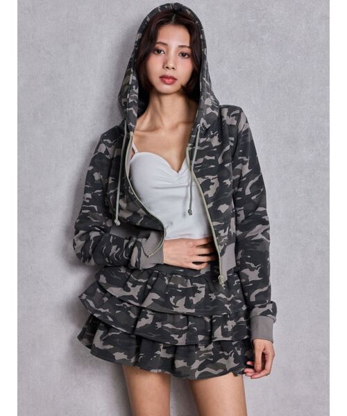 GYDA（ジェイダ）の「Sweat tiered スカートライクショートパンツ（スカート・レディース・その他1・FREE）」の3枚目の写真