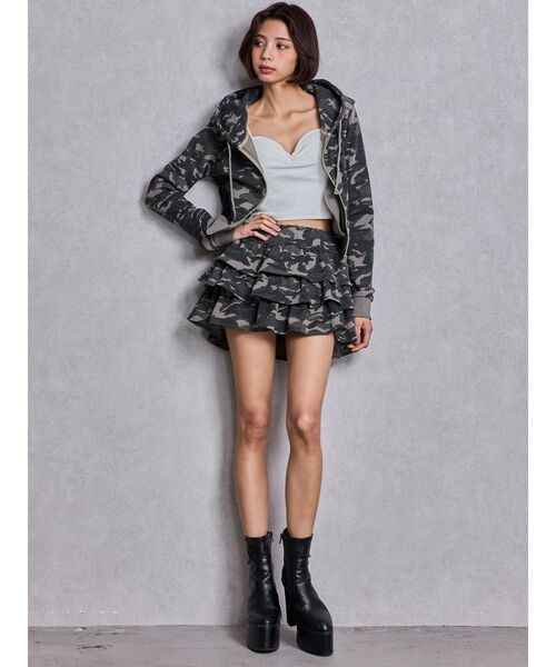 GYDA（ジェイダ）の「Sweat tiered スカートライクショートパンツ（スカート・レディース・その他1・FREE）」の6枚目の写真