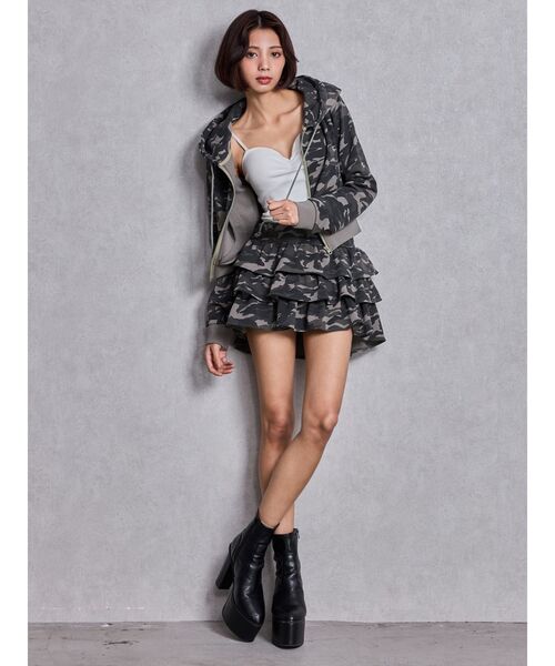 GYDA（ジェイダ）の「Sweat tiered スカートライクショートパンツ（スカート・レディース・その他1・FREE）」の7枚目の写真