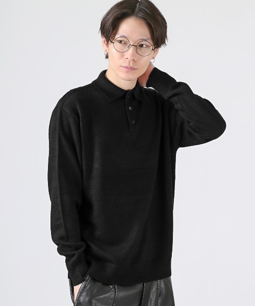 LUXSTYLE(ラグスタイル)の「カシミヤタッチポロシャツ(ニット/セーター・メンズ・ブラック/ホワイト/チャコールグレー・XL/L/M)」の4枚目の写真