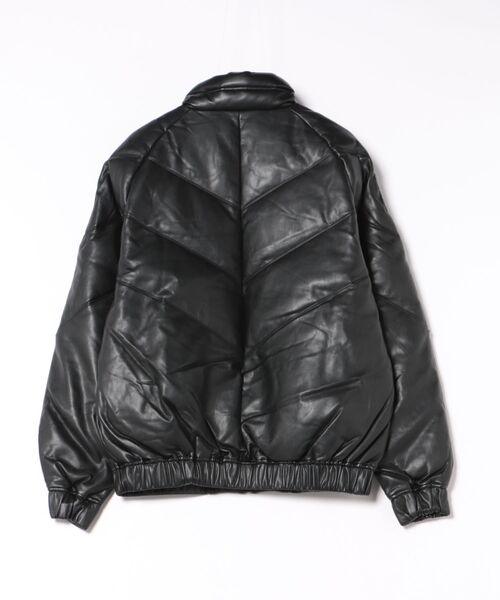 セール】【FIRST DOWN】PU Leather V-Down JKT SMU / ブラック