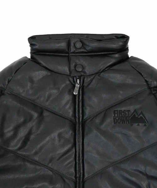 STYLISE（スタイライズ）の「【FIRST DOWN】PU Leather V-Down JKT SMU / ブラック [F942110]（ダウンジャケット/コート・メンズ・ブラック・M/L/LL）」の4枚目の写真