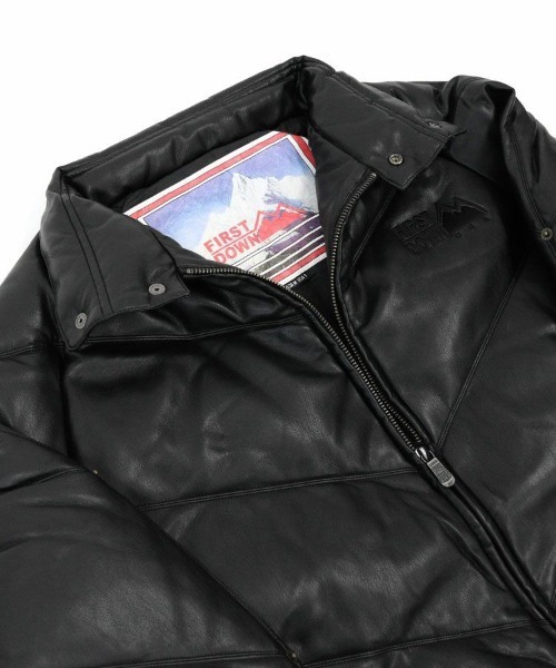 STYLISE（スタイライズ）の「【FIRST DOWN】PU Leather V-Down JKT SMU / ブラック [F942110]（ダウンジャケット/コート・メンズ・ブラック・M/L/LL）」の5枚目の写真