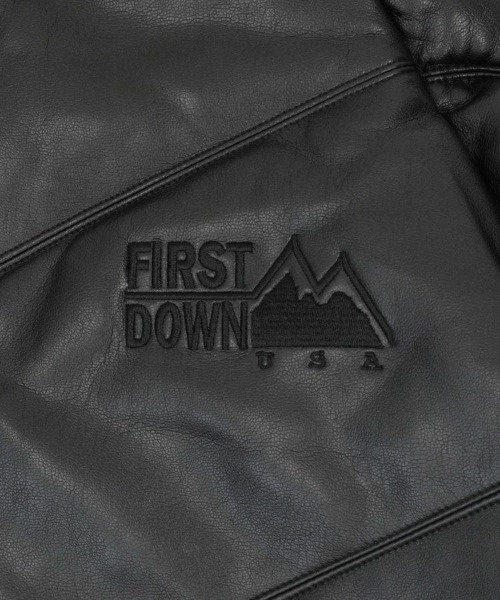 STYLISE（スタイライズ）の「【FIRST DOWN】PU Leather V-Down JKT SMU / ブラック [F942110]（ダウンジャケット/コート・メンズ・ブラック・M/L/LL）」の6枚目の写真