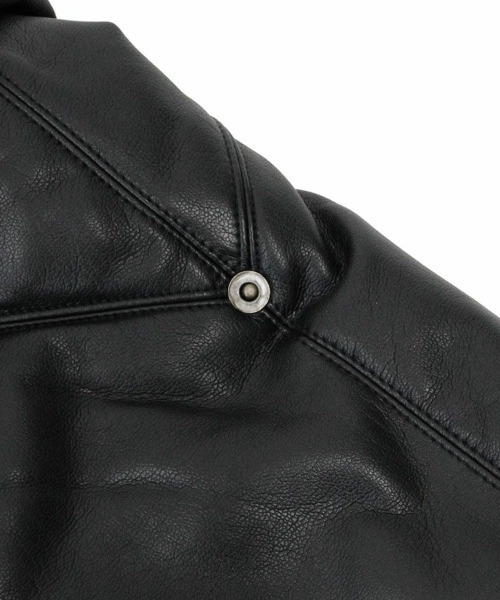 STYLISE（スタイライズ）の「【FIRST DOWN】PU Leather V-Down JKT SMU / ブラック [F942110]（ダウンジャケット/コート・メンズ・ブラック・M/L/LL）」の8枚目の写真