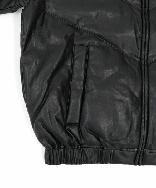 STYLISE（スタイライズ）の「【FIRST DOWN】PU Leather V-Down JKT SMU / ブラック [F942110]（ダウンジャケット/コート・メンズ・ブラック・M/L/LL）」の9枚目の写真