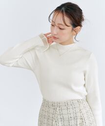 シアーフレアスリーブリブニット 【低身長・小柄女性】