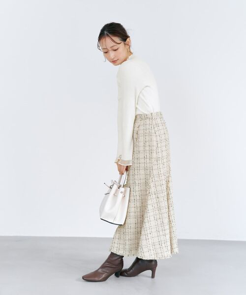 COHINA(コヒナ)の「シアーフレアスリーブリブニット 【低身長・小柄女性】(ニット/セーター・レディース・ホワイト/グリーン/ピンク/グレー・ONE SIZE)」の8枚目の写真
