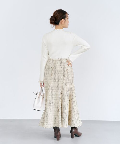 COHINA(コヒナ)の「シアーフレアスリーブリブニット 【低身長・小柄女性】(ニット/セーター・レディース・ホワイト/グリーン/ピンク/グレー・ONE SIZE)」の9枚目の写真