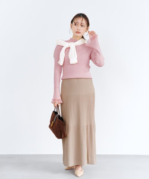 COHINA(コヒナ)の「シアーフレアスリーブリブニット 【低身長・小柄女性】(ニット/セーター・レディース・ホワイト/グリーン/ピンク/グレー・ONE SIZE)」の22枚目の写真