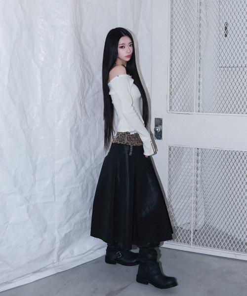 CHERRYQUIRI(チェリーキュリー)の「leopard long pleats wrap sk - black(スカート・レディース・その他・FREE)」の3枚目の写真