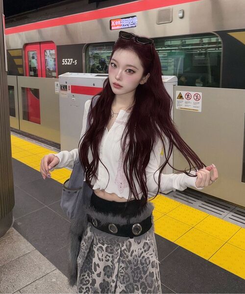 CHERRYQUIRI(チェリーキュリー)の「leopard long pleats wrap sk - black(スカート・レディース・その他・FREE)」の6枚目の写真