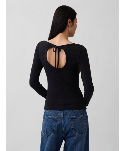 GAP（ギャップ）の「モダン バックタイ Tシャツ（Tシャツ/カットソー・レディース・オフホワイト/ブラック/ピンク・XXS/L/M/S/XS/XL）」の9枚目の写真
