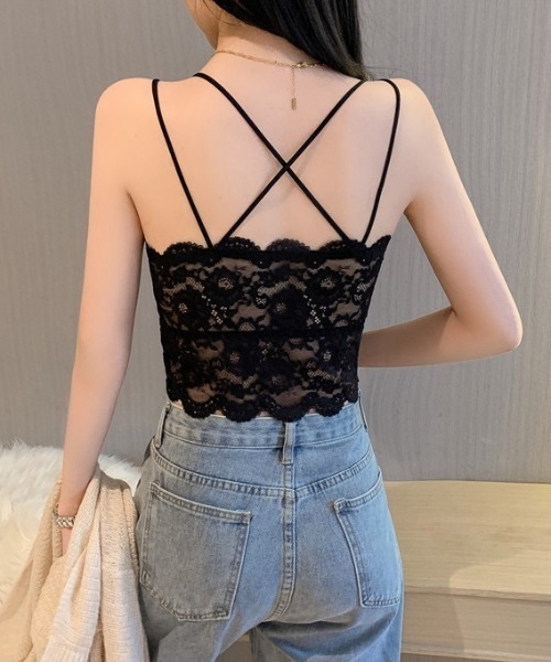 yuue' ( wear )(ユーイ)の「カップ付きレースキャミソール(キャミソール・レディース・ホワイト/ブラック・FREE)」の13枚目の写真