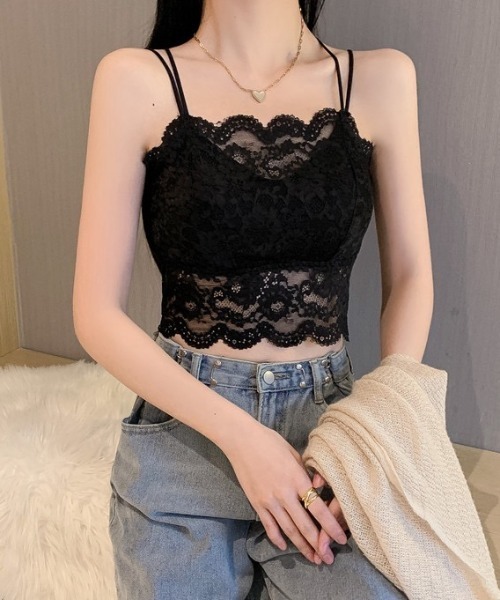 yuue' ( wear )(ユーイ)の「カップ付きレースキャミソール(キャミソール・レディース・ホワイト/ブラック・FREE)」の10枚目の写真