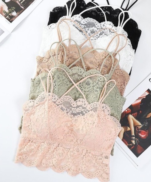 yuue' ( wear )(ユーイ)の「カップ付きレースキャミソール(キャミソール・レディース・ホワイト/ブラック・FREE)」の22枚目の写真
