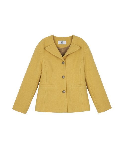 MAKE A TOAST（メイクアトースト）の「[22FW] NO COLLAR JACKET - Yellow（テーラードジャケット・レディース・その他・S/M）」の2枚目の写真