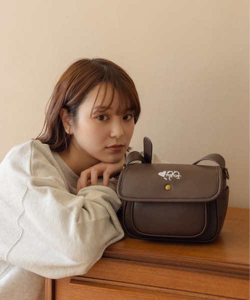 フラップポケットPUレザーショルダーバッグ / Flap Pocket PU Leather