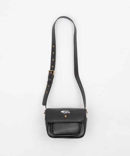 フラップポケットPUレザーショルダーバッグ / Flap Pocket PU Leather