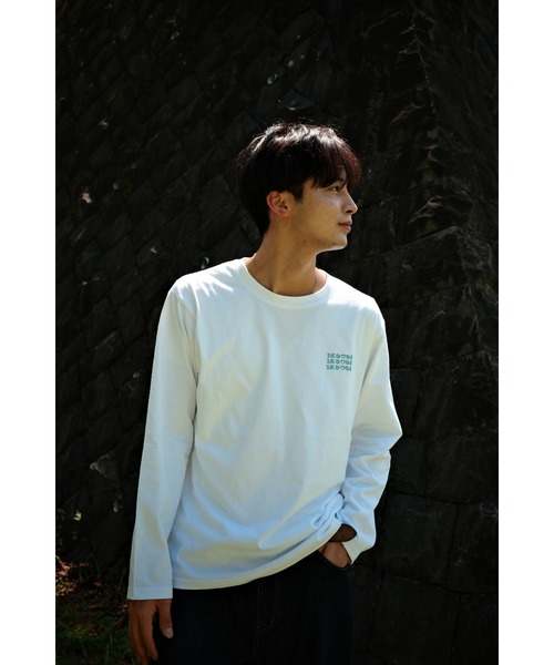 skoool(スクール)の「ロゴプリント ロングスリーブTシャツ/バックプリントデザイン × ベーシックシルエット(Tシャツ/カットソー・メンズ・ネイビー/イエロー/ホワイト・MEDIUM/LARGE)」の22枚目の写真