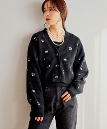 mysty woman | 花刺繍ニットアンサンブル 643359(アンサンブル)