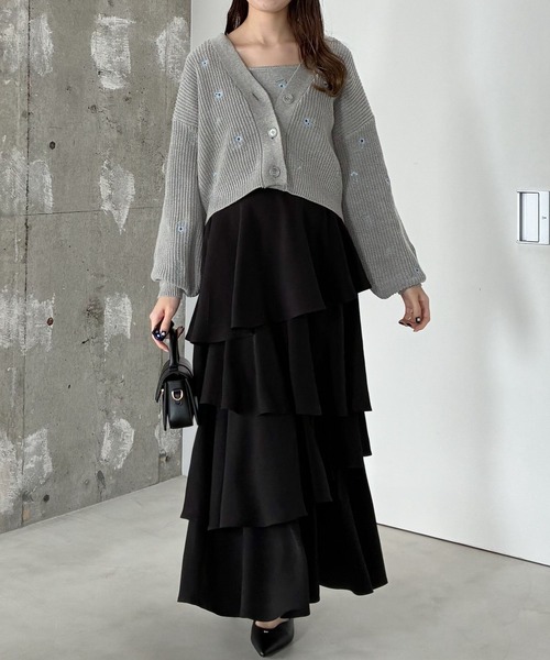 mysty woman(ミスティウーマン)の「花刺繍ニットアンサンブル 643359(アンサンブル・レディース・オフホワイト/グレー/ブラック・FREE)」の19枚目の写真