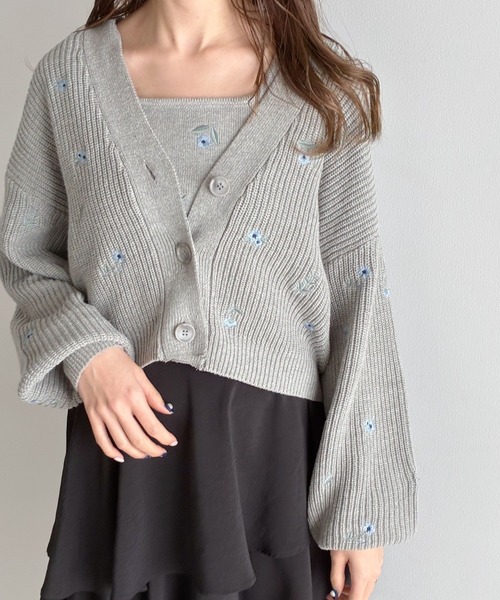mysty woman(ミスティウーマン)の「花刺繍ニットアンサンブル 643359(アンサンブル・レディース・オフホワイト/グレー/ブラック・FREE)」の20枚目の写真