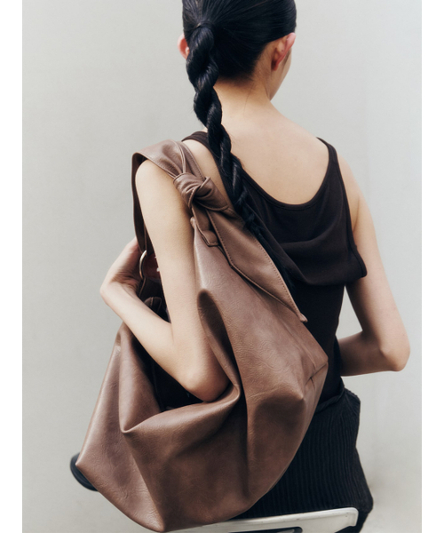 ラージノートボートバッグ - ブラウン