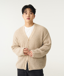 DOUBLE EIGHT（ダブルエイト）の「ヘアリーニットカーディガン（ベージュ）（カーディガン/ボレロ）」