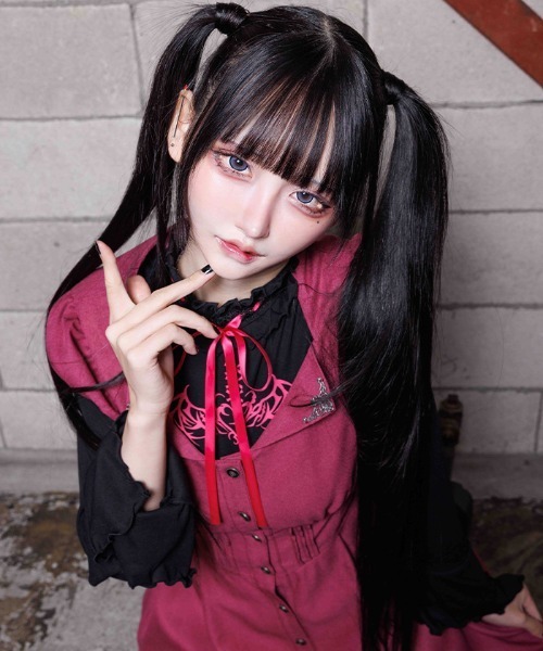 NIBBLE POISON（ニブルポイズン）の「サキュバスフレア袖プルオーバー（Tシャツ/カットソー・レディース・ブラック/ピンク・MEDIUM）」の6枚目の写真