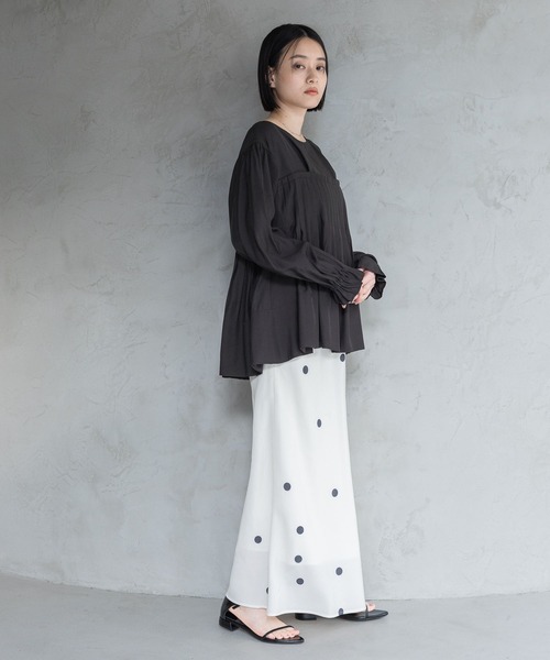 A part by（アパートバイ）の「フィブリルナロースカート（スカート・レディース・ブラック/イエロー系その他/ホワイト系その他・SMALL/MEDIUM）」の9枚目の写真