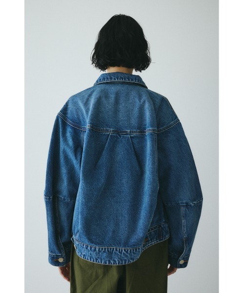 HeRIN.CYE（ヘリンドットサイ）の「Round form denim jacket　　ラウンドデニムジャケット（デニムジャケット・レディース・ブルー・FREE）」の3枚目の写真