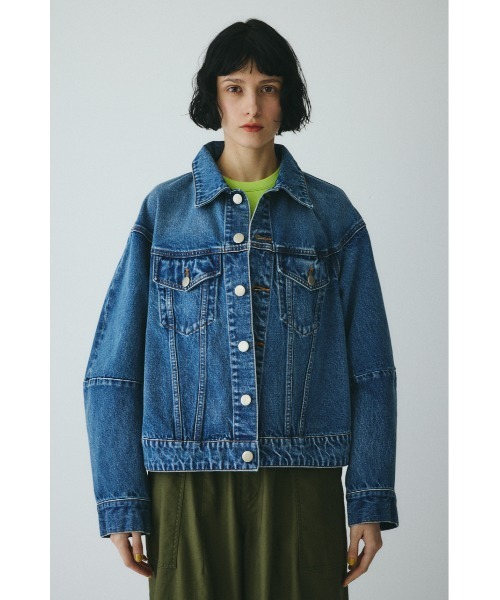 HeRIN.CYE（ヘリンドットサイ）の「Round form denim jacket　　ラウンドデニムジャケット（デニムジャケット・レディース・ブルー・FREE）」の10枚目の写真